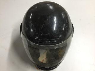 UFO Racing Black Helmet With Visor, Size Unknown.