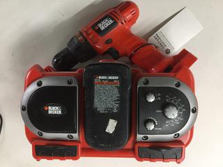 Black & Decker 18V Drill & Radio/Charging Station c/w Battery.