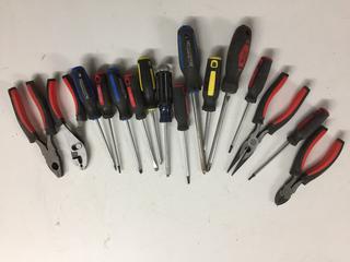 Quantity of Assorted Screwdrivers & Pliers.