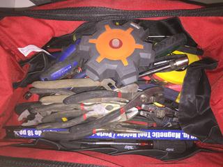 Milwaukee Tool Bag c/w Assorted Pliers, Screwdrivers, Etc.