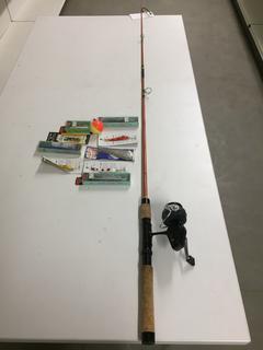 Fishing Rod & Assorted Tackle.