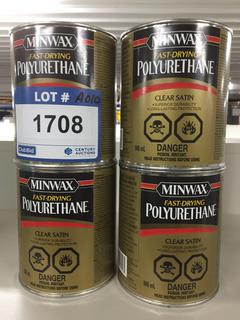 (4) 946ml Minwax Clear Satin Polyurethane.