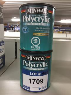 (2) 946ml Minwax Polycrylic Protective Finish.