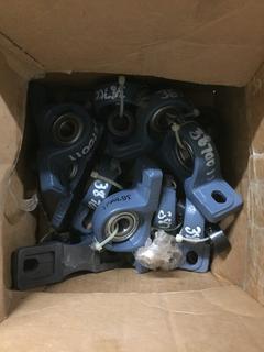 10 Piller Block Bearings With Grease Nipple 5/8 Shaft & Vlock Collars.