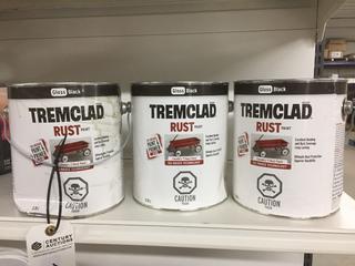 (3) 3.78L Tremclad Gloss Black Rust Paint.