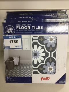 (4) 10-Piece Peel & Stick 12" x 12" Floor Tiles.