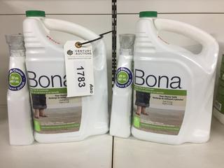 (2) 3.78L & (2) 651ml Spray Bottles Bona Floor Cleaner.