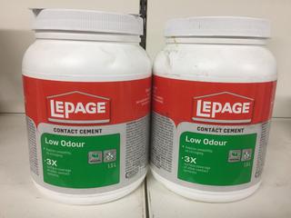 (2) 1.5L LePage Low Odour Contact Cement.