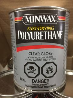 (4) 946ml Minwax Clear Gloss Polyurethane.