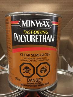 (4) 946ml Minwax Clear Semi-Gloss Polyurethane.