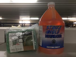 (1) 1-Gallon Strike Hold Degreaser & (5) Microfibre Cleaning Cloths.