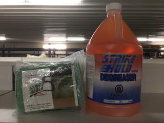 (1) 1-Gallon Strike Hold Degreaser & (5) Microfibre Cleaning Cloths.