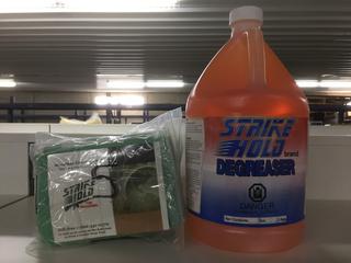 (1) 1-Gallon Strike Hold Degreaser & (5) Microfibre Cleaning Cloths.