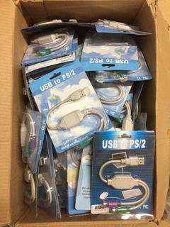 Quantity of USB to PS/2 Adapters & Keystone USB.