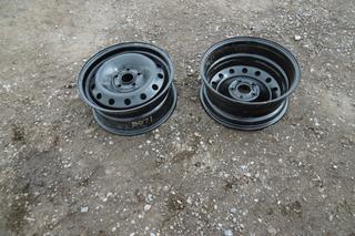 (2) Black Steel Rims 16".