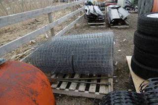 (3) Rolls Wire Mesh 2"x2" Squares, Post Hole Auger & Tamping Bar.