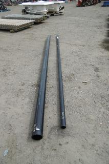 (1)  4" Black Pipe 12' Length, (1) 2" Black Pipe 12' Length.