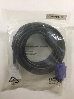 Quantity of 15' DVI-A Male to VGA Male Cables.