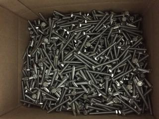 Quantity of 2-1/4" x 1/4" Stainless Steel Hex Bolts.