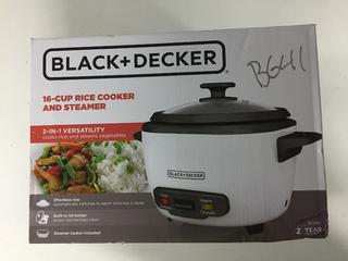 Unused Black & Decker 16-Cup Rice Cooker & Steamer.