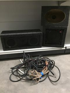 Speakers, Subwoofer, Speaker Boxes & Cords.