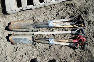 (7) Drain Spade Shovels & (1) Pick.