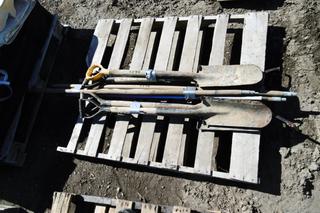 (6) Drain Spade Shovels & Broom Handles.