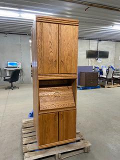 Wood Cabinet 24" x 15" x 74".