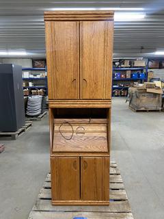 Wood Cabinet 24" x 15" x 74".