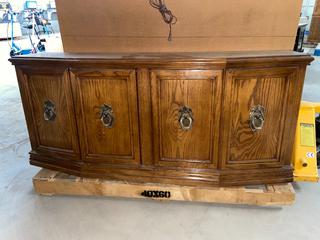 Wooden 2-Piece China Cabinet, 64" x 17" x 76".