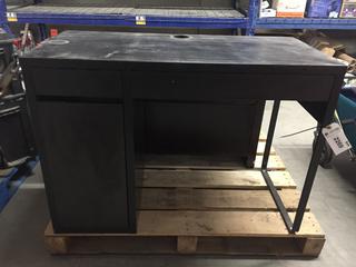 Black Ikea Desk With 2-Drawers & Cabinet, 41-1/4" x 19-1/2" x 29-1/2".