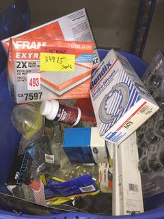 Quantity of Assorted Filters, Funnels, Brake Shoes, Eyelets, Etc.