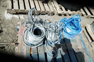 (1) Roll 1/4" Galvanized Cable, (1) Roll 3/8" Galvanized Cable, (1) Roll of 3/8" Rope.