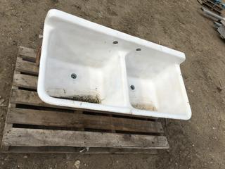 Cast Iron Sink & (2) Stands.