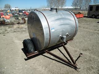 Aluminum Holding Tank on Wheels.