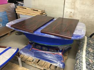 Mahogany Dining Table c/w (2) Leafs & (4) Chairs.