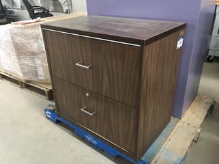 Wooden 2-Drawer Filing Cabinet.