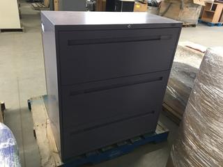 Metal Global Contract 3-Drawer Filing Cabinet.