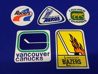 WHA Logo Stickers. Houston Aeros, Chicogo Cougers, Indianapolis Racers