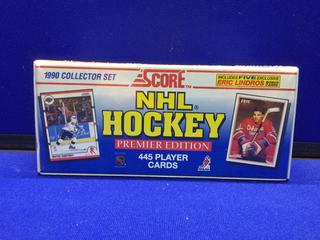 Approximately (445) USA 1990-91 Score Factory Sealed Set Hockey Cards w/ Exclusive Eric Lindross Cards. Eric Lindross, Jaromir Jagr, Martin Brodeur Rookie Cards.