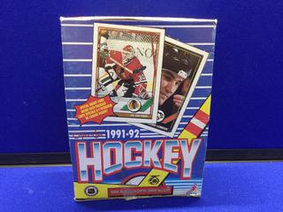 1991-92 O-Pee-Chee Hockey Box w/ Gum in the Packs. (Approximately 350 Cards).