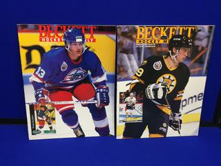 (2) 1993 Beckett Price Guide. Teemu Selanne, Joe Juneau.