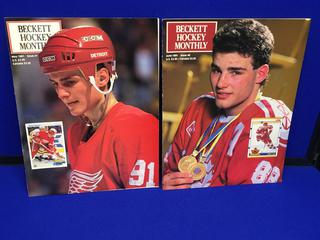 (2) 1991 Beckett Price Guide. Sergei Fedorov, Eric Lindross.