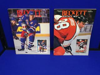 (2) 1993 Beckett Price Guides. Eric Lindross, Brian Leetch.