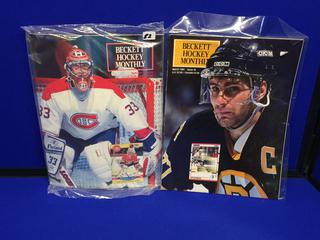 (2) 1991 Beckett Price Guides. Ray Bourque, Patrick Roy.