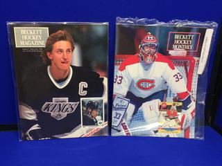 (2) 1991 Beckett Price Guides. Wayne Gretzky, Patrick Roy.