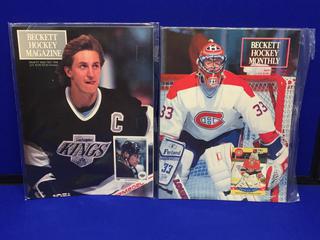 (2) 1991 Beckett Price Guides. Wayne Gretzky, Patrick Roy.