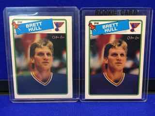 (2) 1988-89 Brett Hull #66 O-Pee-Chee Rookie Cards.