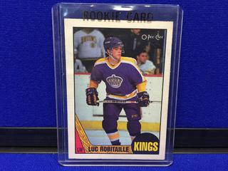 1987-88 Luc Robitaille #42 O-Pee-Chee Rookie Card.