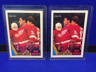 1987-88 Adam Oates #123 O-Pee-Chee Rookie Card.